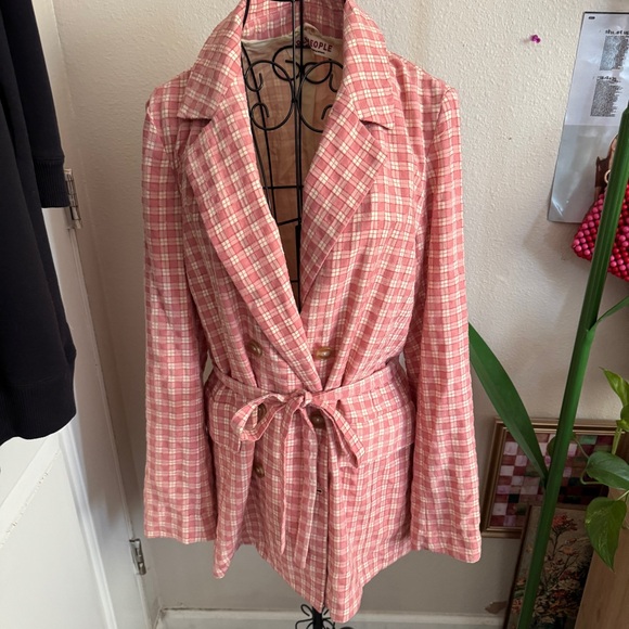 Free People Olivia Gingham Blazer sz S - Picture 3 of 10